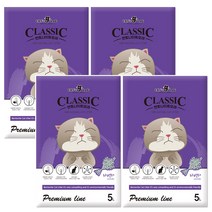 캣츠로그 클래식 벤토나이트 라벤더향 고양이 모래, 4개, 5L