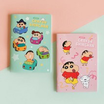 플라잉웨일즈 짱구는못말려 라인중철노트 1P. 민트 핑크, 1개