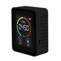 공기질 공기 알리미 측정기 CO2 미터 검출기 다기능 온 습도계 홈 지능형 가스 분석기 가정용 디지털 대기 오염 모니터, Black