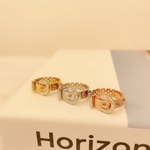 갤러리에이 [말발굽 버클링] 벨트 큐빅 체인 써지컬스틸 검지 우정 링 반지