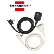 브레넨스툴 납작 멀티탭 플랫플러그 1구 2M 전기연장선 블랙/화이트, 화이트, 1개