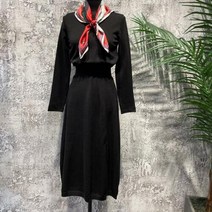 시슬리(Sisley) 시슬리 벨티드 니트 원피스 SAKO10011 BK