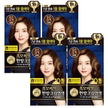 리엔 흑모비책 염색크림 염색약 120g, 짙은갈색, 4개