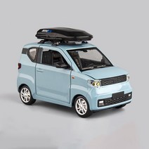 1:24 장난감 자동차 WuLing 미니 EV 다이 캐스트 합금 금속 자동차 모델 풀 백 자동차 장난감 차량 미니어처 스케일 생일 선물, 푸른색