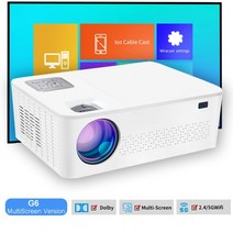 휴대용 빔프로젝터 캠핑용 극장 홈시어터 yersida g6 프로젝터 풀 hd 1080p 5g wifi 블루투스 지원 4k 업그레이드 10000 루멘 야외 영화 3d 홈 시네마, 멀티스크린 버전, 오 플러그