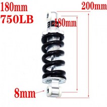 100MM 125MM 150MM 180MM 190MM 200MM 47cc 49CC 용 리어 서스펜션 쇼크 슈퍼 미니 모토 ATV 전기 스쿠터 미니 포켓 바이크, 180MM(750LB)