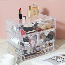 히키스 파우더룸 화장품 수납정리 투명 아크릴 서랍 시리즈, 1X1칸