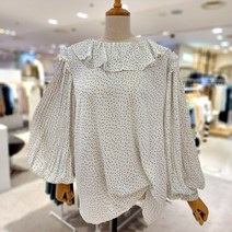 TT뜨개질 플리츠소매 블라우스(T23WBL08AX)