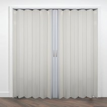 EKMALL 홀딩도어 자바라 양개 더블 아이보리 가로사이즈 315cm x 세로선택
