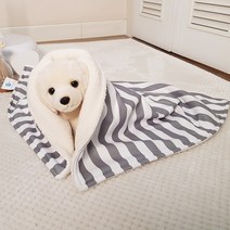 8 DECO 강아지담요 강아지이불 강아지한테뺏긴담요, 뺏요 스트라이프