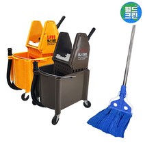 월드크린 라보 마포 짤순이 탈수기 + 극세사 걸레 330g + 마포대 세트, 라보 마포 짤순이 노랑색 + 극세사 걸레 마포대 세트