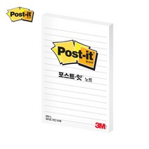 포스트잇 노트 라인 102 x 152mm 660-L, 3개, 화이트