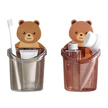 [4개당 1개 사은품]칫솔꽂이 치약걸이 접착홀더 거치대 선물답례품, 브라운 흠집