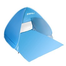 민물낚시텐드 소형 원터치 낚시 텐트 팝업 셀프 오픈 비치 텐트 자동 빠르게 오픈 캠핑 관광 방수 태양 그늘 천막 upf50, 푸른