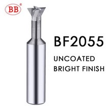 BB 카바이드 더브테일 밀링 커터 CNC 공구 금속 엔드 밀용 텅스텐강 가공 45 도 60 75 6mm 8mm 10mm 12mm, 75 degree, BF2055 Uncoated, 3mm