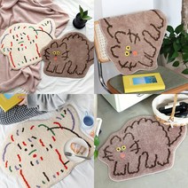 아트박스/로마네 Brunch Brother 쉐입 발매트 삽사리 키티