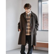 21FW [HIS HAZZYS]남녀공용 다크브라운 울혼방 트렌치 코트 HZCO1D801W2