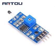 온도센서 모듈Arduino 4pin diy kit 용 5pcs 열 센서 모듈 온도 서미스터, 한개옵션0