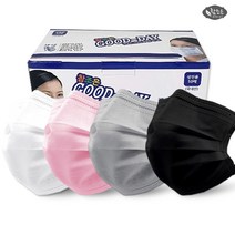 국산 참조은 3중 MB필터 일회용 덴탈 마스크 200매 - 대형 소형 화이트 핑크 그레이 블랙 비말차단, 일회용 화이트 대형 200매, 4개, 50매입