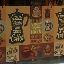 칼라안개시트_with good coffee_A01_W90xH90cm 인쇄 파는곳 제작 카페 스티커 시트지 실사출력 사무실