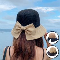 휴양지모자 여행모자 여자 캠핑 리본