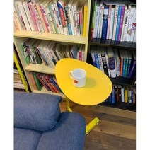 베란다 이케아 슬림 사이드 부부 거실 테이블, 옐로우+골드