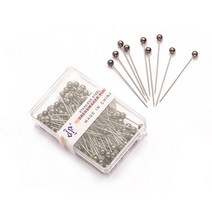 100 개 바느질 핀 38mm 진주 볼 헤드 푸시 스트레이트 퀼트 양재 보석 장식 DIY 도구, [06] Gunmetal Plated