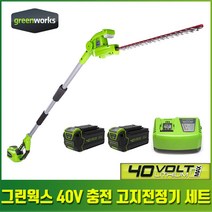 그린웍스 40V 충전 전기 전동 고지전정기 무선 가위톱 정원관리, 2팩
