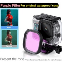 고프로호환하우징 방수케이스Gopro Hero 10/9 블랙 오리지널 방수 하우징 케이스 다이빙 필터 렌즈 수중, 04 보라색 컬러