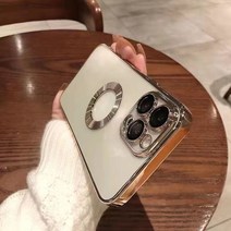 아이폰 케이스 감성 예쁜 고급 13 pro max 12 11 pro max xs glass camera protector cover에 대한 럭셔리 투명 도금 로고 구멍