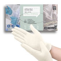프로덕트랩 세컨드 스킨 식품용 라텍스 장갑 화이트 L, 1팩, 100매