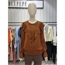 [블루페페] NC엑스코 라운드넥 고무단러플소매 블라우스 P213MSC704