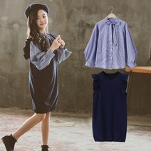 여아 투피스 세트 셔츠 원피스 상하복 아동복 의류 옷 초등 학생 고학년 생파 트레이닝 봄 신학기 OR27