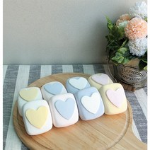 하트문양 백설기떡 클레이떡-단호박하트 블루베리하트 백미하트 산딸기하트 /모형떡, 단호박하트