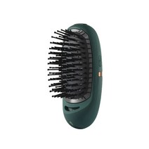 Smate 휴대용 음이온 빗 스트레이트 컬링 헤어 케어 마사지 볼륨고데기, 그린