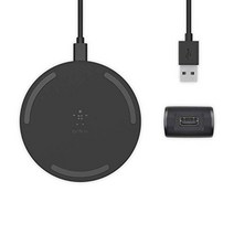 Belkin 무선 충전기 패드 15W micro-USB케이블 AC어댑터 부착 WIA002dqWH, 10W개, 블랙
