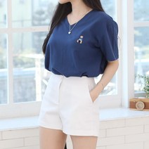 루나샵 유스브이넥 반팔티셔츠