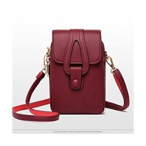 파우치 LDCHNH 가죽 작은 가방 휴대 전화 메신저 백 심플 다용도 다층 동전 지갑 미니 여성 Color B Size 1ps