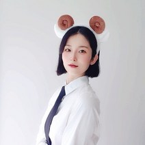 0066 양 머리띠 동물 헤어밴드 파티 소품 생일 놀이동산 놀이공원 동물원, 핑크