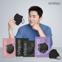 (10매+a) 조정석 에어데이즈 KF94 블랙 특대형 대형 중형 소형 황사 숨쉬기편한 새부리형 마스크 (2Box 이상 3D 1매 증정), 특대형(대형플러스)(블랙)