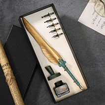 만년필 학생 입학선물 필기구 고급 사무용품 새로운 크리스마스 할로윈 깃털 펜 서예 펜 물에 담근 맞춤형 로고 깃털 펜, 협력사, 황금2