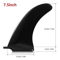 6.5 / 7.5 8 9 10 인치 SUP 싱글 핀 중앙 나일론 롱 보드 서핑 패들 액세서리, 7.5 inch