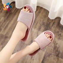 사무직 여성용 스트라이프 린넨 실내화 실내용슬리퍼 거실화 내빈용실내화