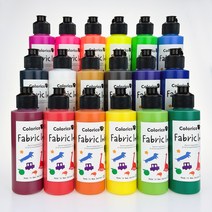 칼라리코 패브릭 염색물감 120ml 18색 세트