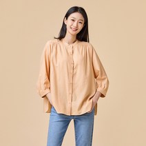 [JAJU/자주] 여 리넨 루즈핏 7부 셔츠_코랄