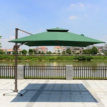 정원 파라솔 대형 그늘막 낚시 바람막이 받침대 야외 야외 큰 태양 우산 테라스 빌라 가든 로마, 01 Khaki 2.5m