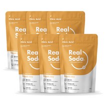 [Realsoda] 프리미엄 무수 구연산 리필팩 6kg(리필팩 1kg 6팩) 식용구연산