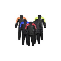 HWK 남성 및 여성용 오토바이 비옷 투피스 방수 레인 기어 반사 재킷과 팬츠 내후성 사계절용 라이딩용 블랙 M, Large, Hi-vis Orange