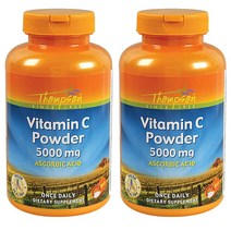 Thompson Vitamin C Powder 5000mg 100% Pure Ascorbic Acid 톰슨 비타민C 5000MG 8OZ 226그램 x2통
