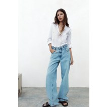 독일 자라 ZARA ROLL-UP SLEEVE LINEN BLEND SHIRT - White 103237